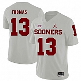 Oklahoma Sooners 13 Ahmad Thomas White College Football Jersey Dzhi,baseball caps,new era cap wholesale,wholesale hats